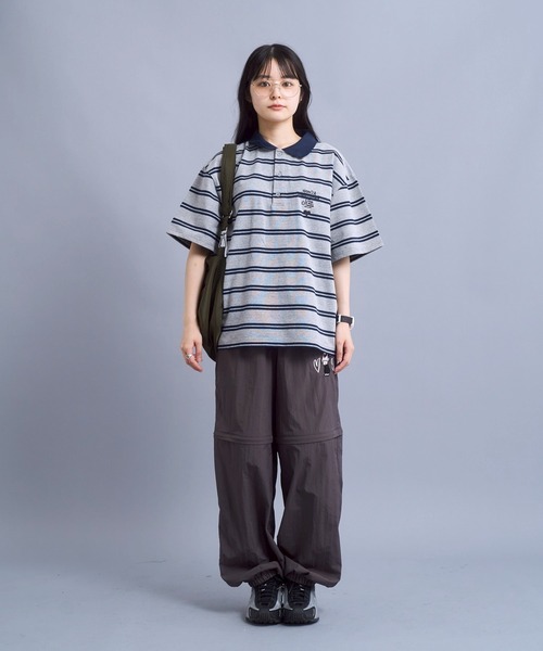 ポロシャツ Connie border polo / コニーボーダーポロシャツ メンズ レディースの画像