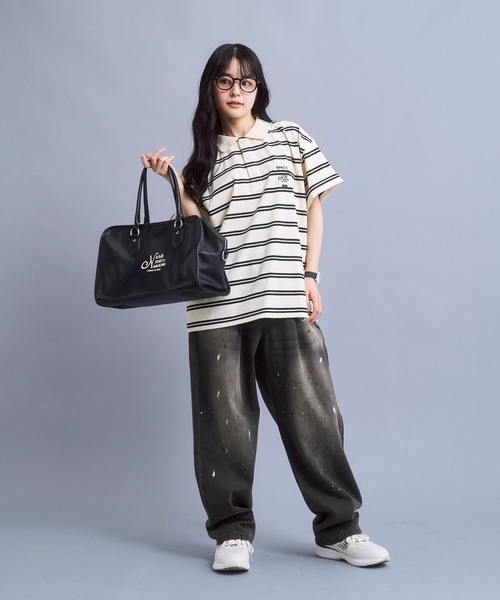 ポロシャツ Connie border polo / コニーボーダーポロシャツ メンズ レディースの画像