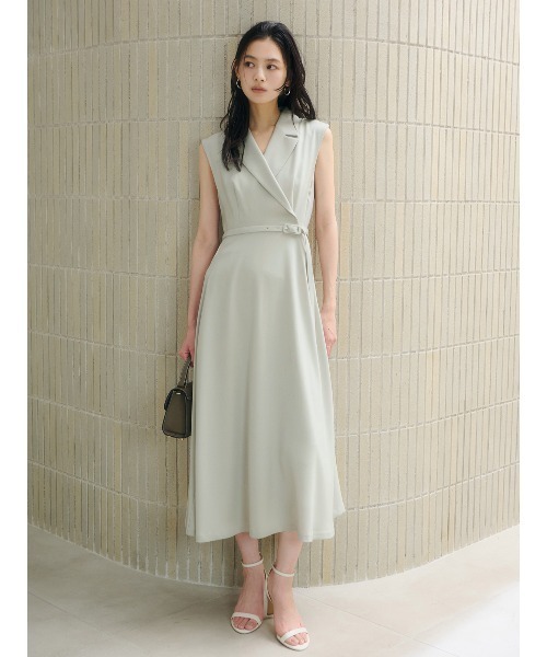ánuans サテンフレアワンピース 半袖 お呼ばれ服 オケージョン 上品 anuans（アニュアンス） ワンピース 「ZOZO限定カラー」ダブルサテン