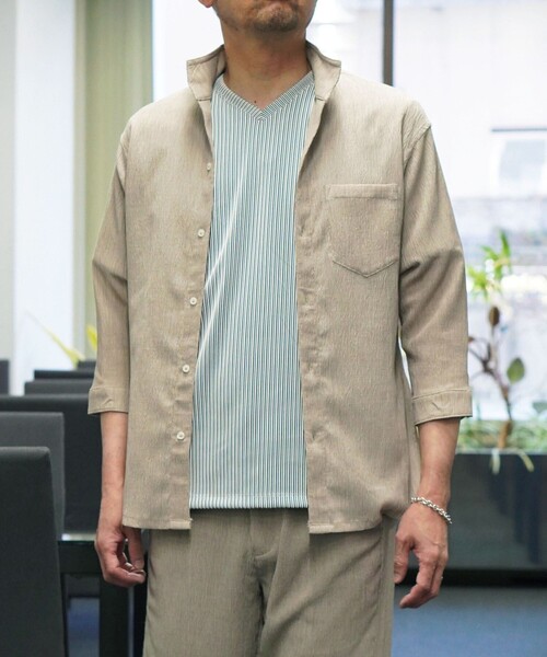 服/ファッション シャツ　メンズ NICOLE selection（ニコル セレクション） 七分袖 シャツ イタリアン