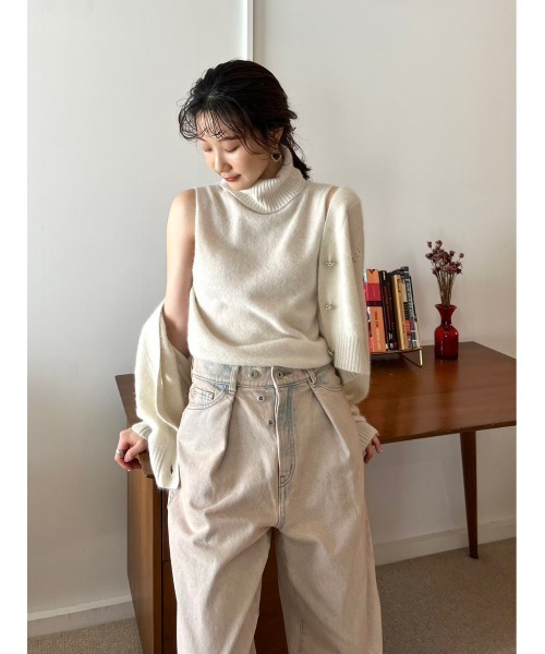 「LILY BROWN」 デニムパンツ 1 ブラック レディースの画像