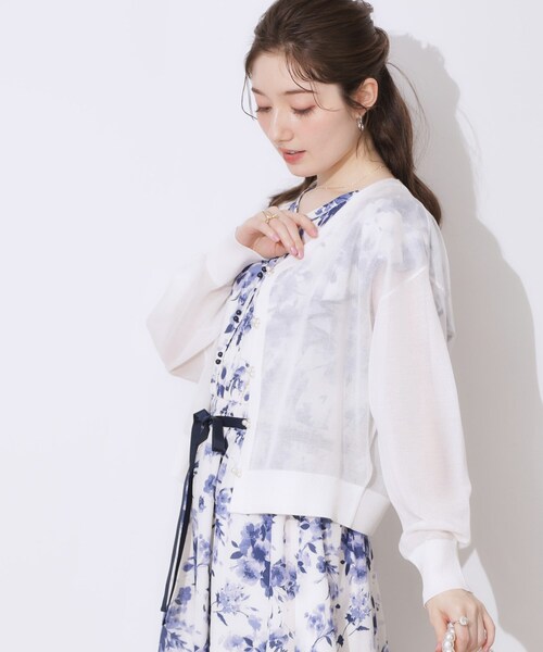 「couture brooch」 カーディガン 38 ライトグレー レディース_画像6