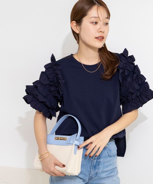 tシャツ 「WEB限定」袖コンシャスプルオーバー レディースの画像