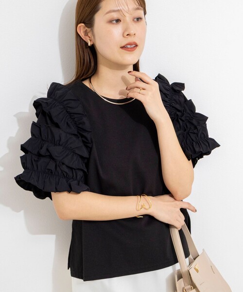 tシャツ 「WEB限定」袖コンシャスプルオーバー レディースの画像