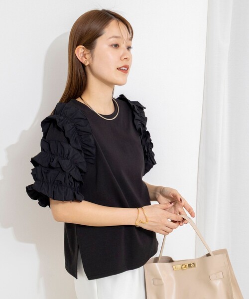 tシャツ 「WEB限定」袖コンシャスプルオーバー レディースの画像