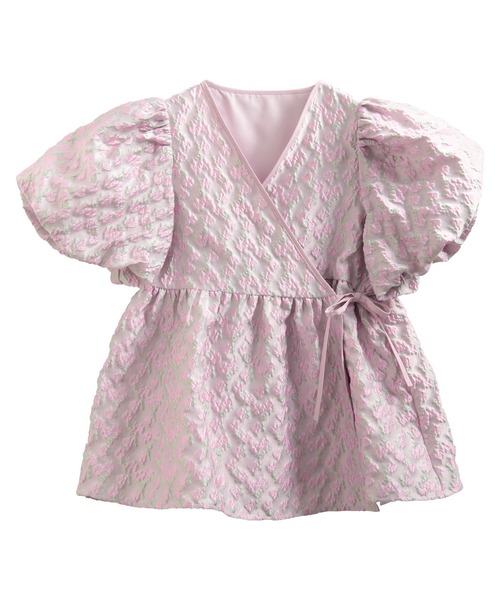 Fit more（フィットモア） カシュクールバルーンスリーブトップス 