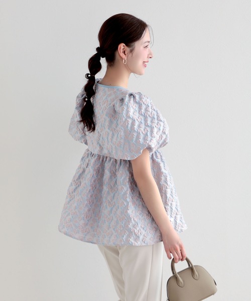 Fit more（フィットモア） カシュクールバルーンスリーブトップス 