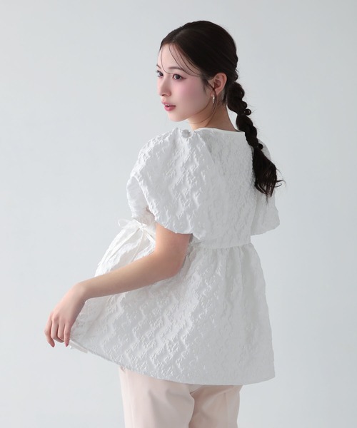 Fit more（フィットモア） カシュクールバルーンスリーブトップス 