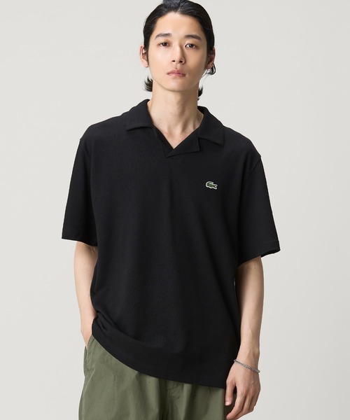 LACOSTE（ラコステ） ポロシャツ 半袖 コットン×リネン オープンカラー