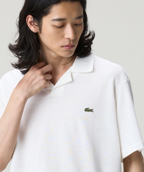 LACOSTE（ラコステ） ポロシャツ 半袖 コットン×リネン オープンカラー