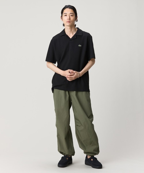 LACOSTE（ラコステ） ポロシャツ 半袖 コットン×リネン オープンカラー
