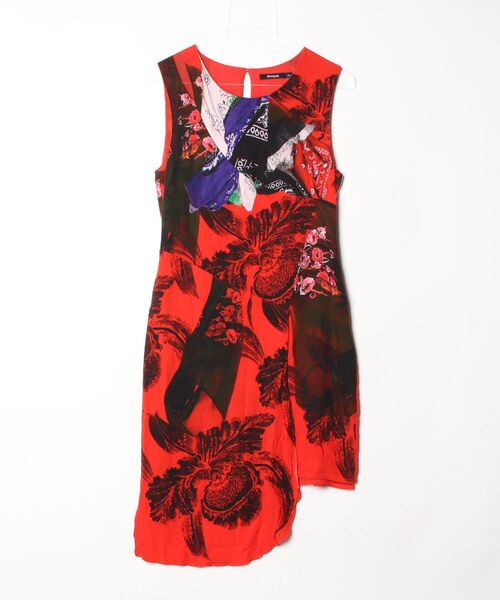 Desigual（デシグアル） ノースリーブワンピース 38 レッド レディース