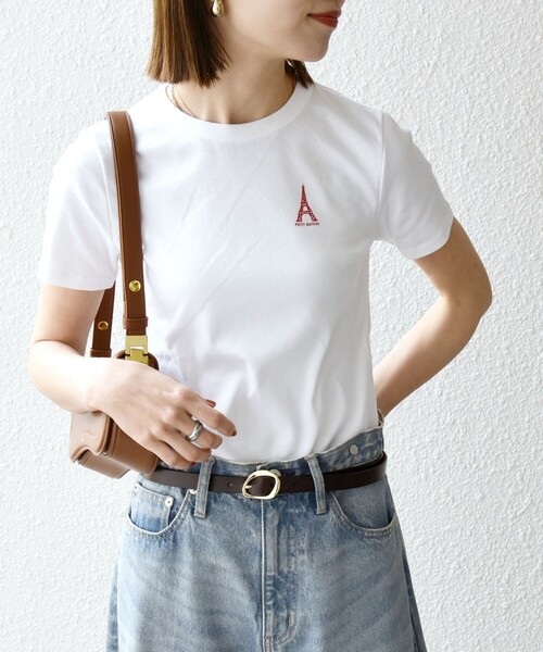 「PETIT BATEAU」 半袖Tシャツ ONE SIZE ホワイト レディース_画像8