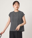 ブラウス シャツ 半袖 プリーツ キリカエ フ...の詳細画像1