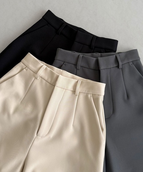 スラックス パンツ カーブ裏起毛スラックスパンツ レディース | callautia | 18