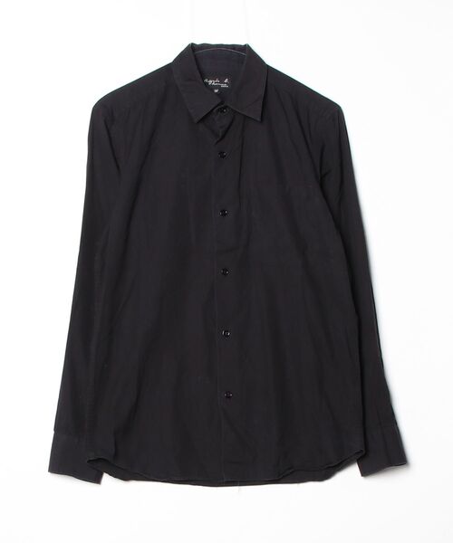 【新品】 agnes b homme 長袖シャツ ブラック38コットン100% agnes b.（アニエスベー） 長袖シャツ 38 ブラック メンズ : ZOZOTOWN
