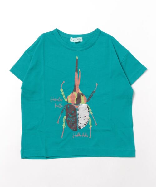 「hakka kids」 「KIDS」半袖Tシャツ 100cm ブルー キッズ_画像3