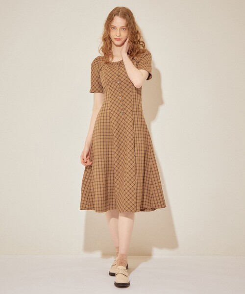 「DEICY」 半袖ワンピース 0 ベージュ レディース_画像4