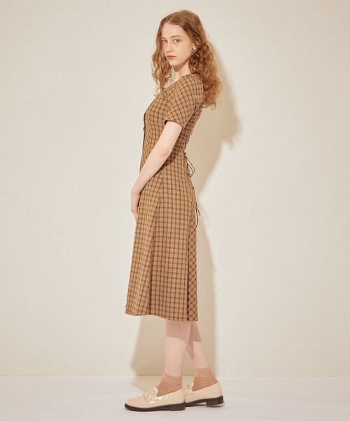 「DEICY」 半袖ワンピース 0 ベージュ レディース_画像5