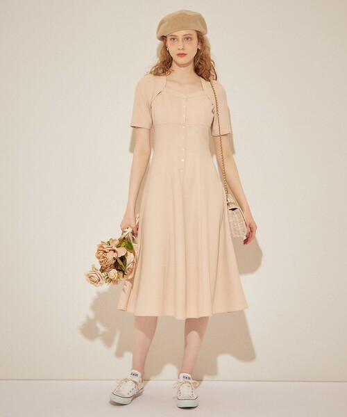 「DEICY」 半袖ワンピース 0 ベージュ レディース_画像8