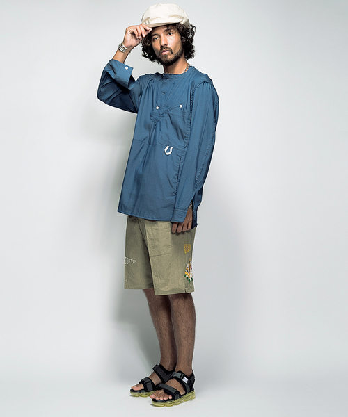 SEVESKIG セヴシグ ヒッコリー リメイク パッチワーク　パンツ SEVESKIG セヴシグ ヒッコリー リメイク パッチワーク パンツ