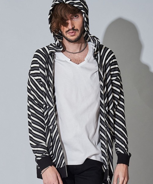 NO ID.（ノーアイディー） パーカー 「NO ID.」Bias Border Zip Parka