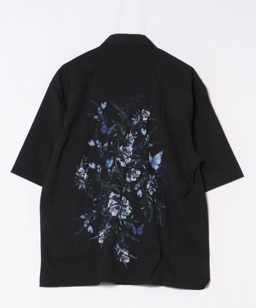 WESTSEA（ウエストシー） シャツ バックプリント バタフライ 花柄半袖