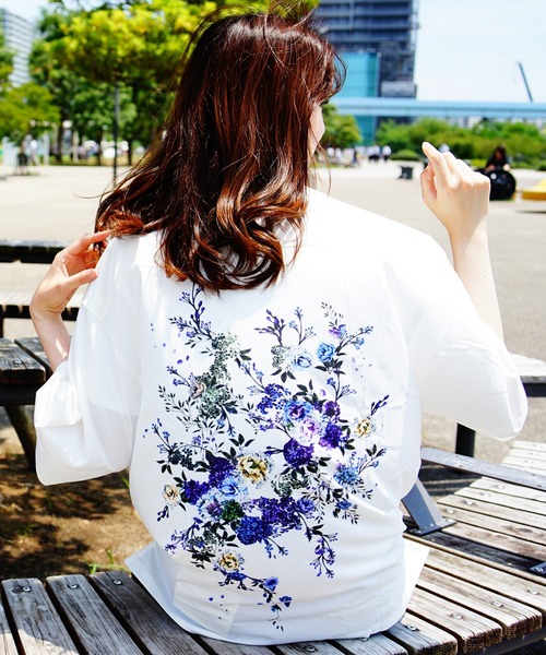 【値下げ】D&G 花柄半袖シャツ WESTSEA（ウエストシー） シャツ バックプリント バタフライ 花柄半袖
