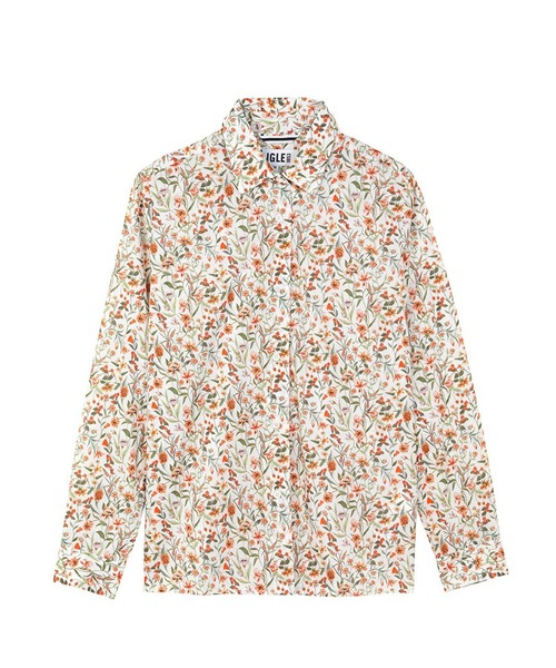 AIGLE ブラウス シャツ リバティプリントロングスリーブシャツ