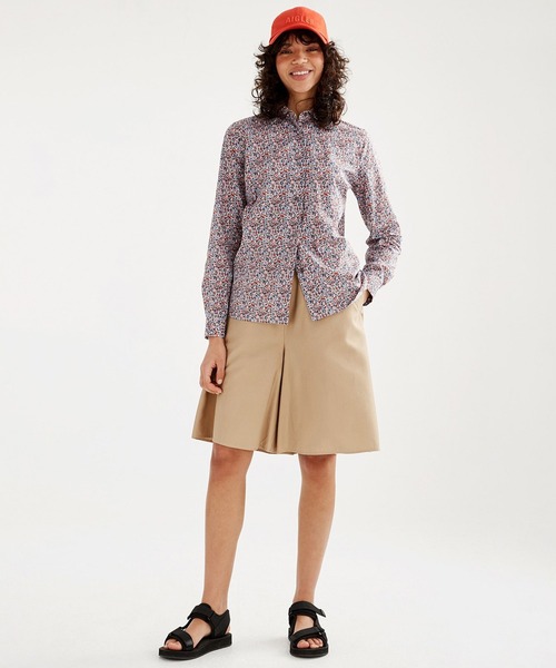 AIGLE ブラウス シャツ リバティプリントロングスリーブシャツ