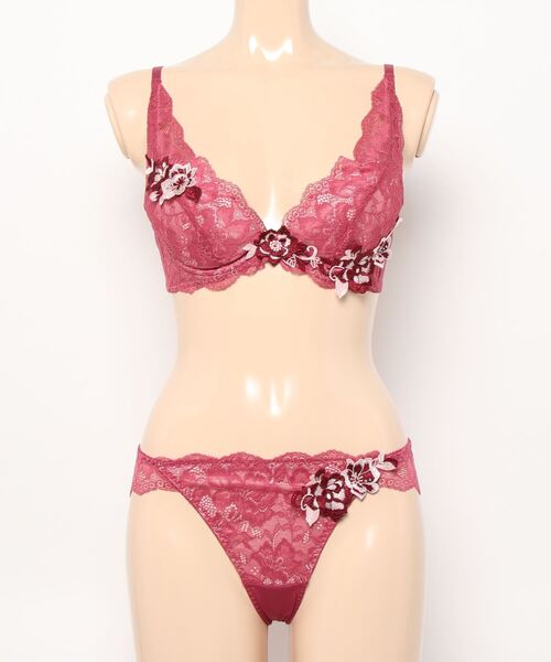Absorle ブラジャー ショーツセット セクシーレースモチーフ