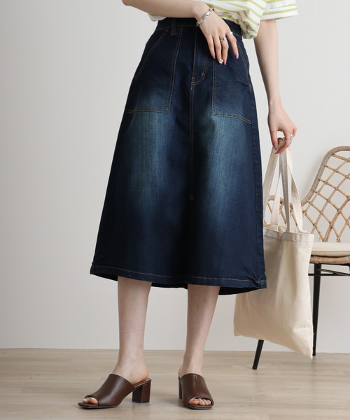 美品　エムズグレイシー　スカート　大きいサイズ　ネイビー　42 日本製 エムズグレイシー スカート（サイズ（S/M/L）：4L～）のおすすめ人気