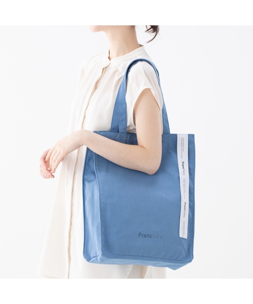 Francfranc トートバッグ ロゴトート M ブルー レディース : ZOZOTOWN 