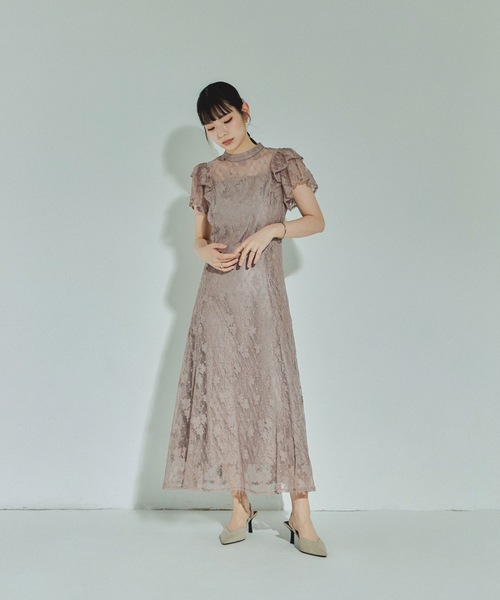 niana（ニアナ） ドレス ダブルフリルスリーブ花柄レースパーティー