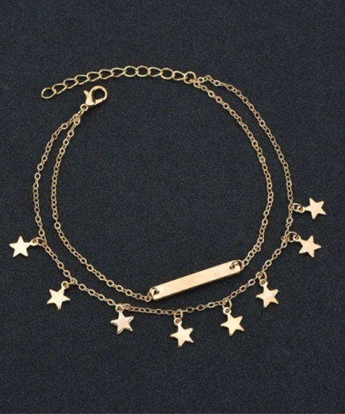 VIBGYOR Women アンクレット 「float」2連 スター デザイン レディース