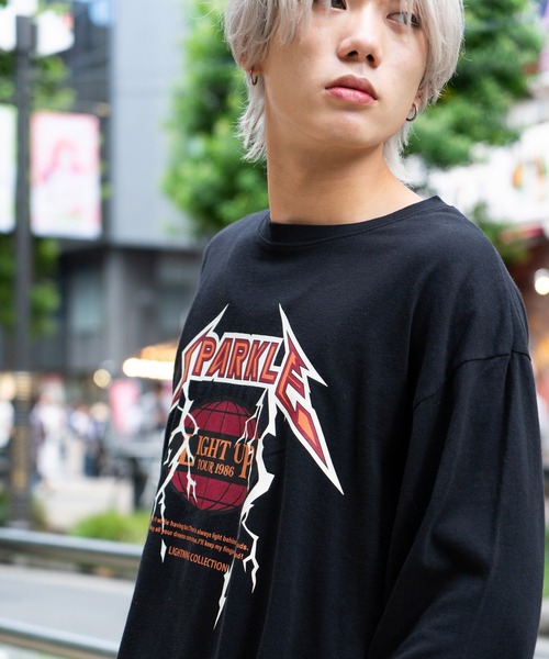 tシャツ Tシャツ メンズ ピグメントプリント　ロンT　ピグメント加工 ヴィンテージライクプリントロンT 　90s 古着 ロックT　バックプリント｜zozo｜11