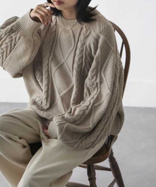 美品★TODAYFUL アランニットVintage Aran Knit エクリュ TODAYFUL（トゥデイフル）の「Vinatgeアランニット（ニット/セーター