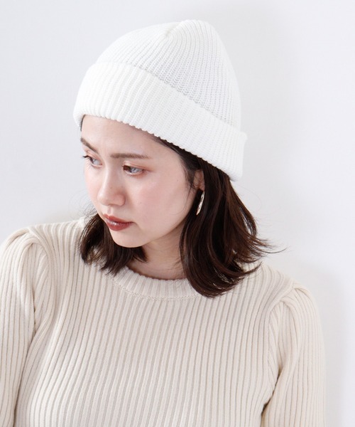 Ree&Mee ニット帽 ニットキャップ リブ カラーショート ワッチ