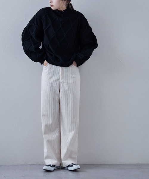 etoll.（エトル） スラックス パンツ コーデュロイストレートロング