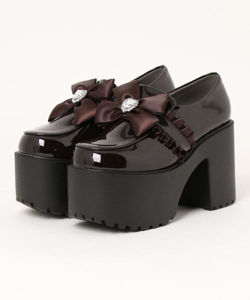 Parade パンプス 「厚底」ダブルベルトチャンキーヒールパンプス 6899