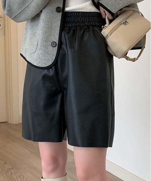 パンツ フェイク レザー 切りっぱなし ショート レディース : ZOZOTOWN