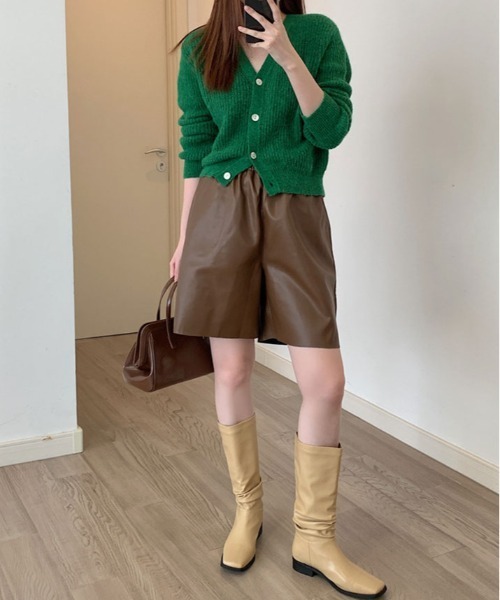 パンツ フェイク レザー 切りっぱなし ショート レディース : ZOZOTOWN