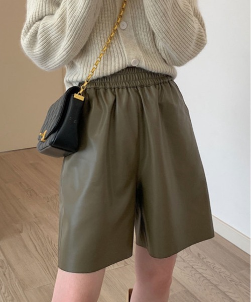 パンツ フェイク レザー 切りっぱなし ショート レディース : ZOZOTOWN