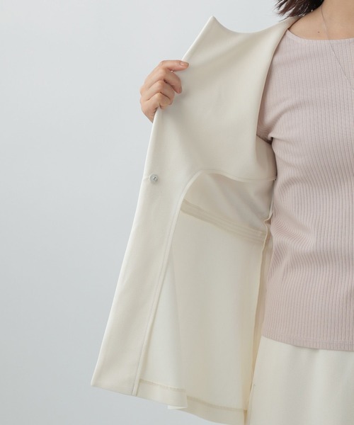【未使用】即完売eLLa_selectshopジレ 白ベスト Elura（エルーラ） ベスト ジレ サマ見えペプラムジレ レディース