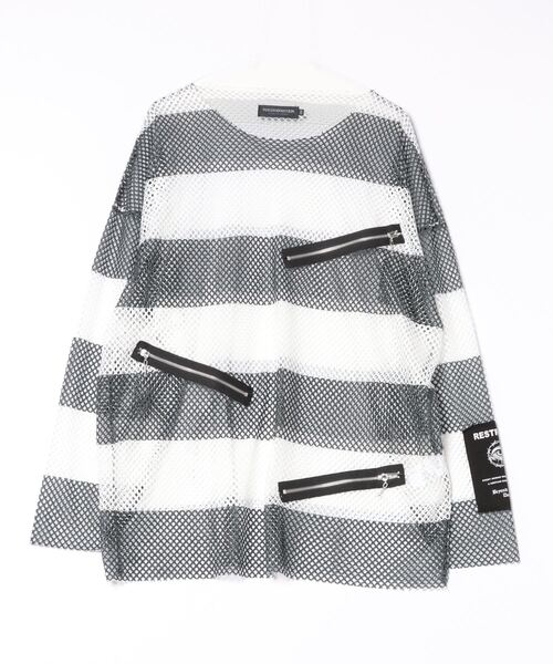 JUGLANS（ユグランス） tシャツ 「PSYCHO NATION」メッシュボーダー