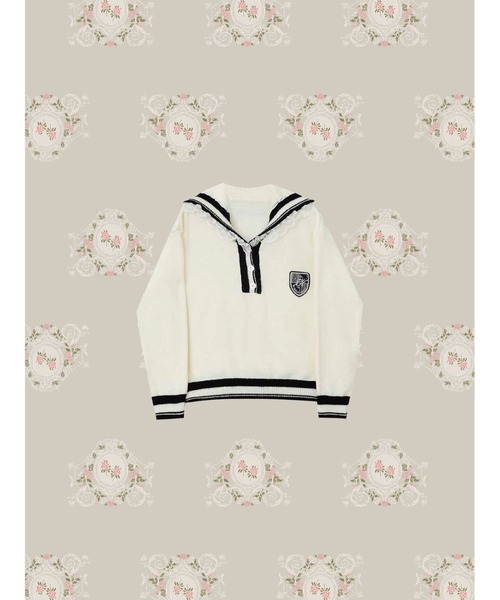 tシャツ Lace Sailor Collar Preppy Cardigan レディース