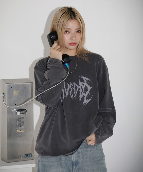 tシャツ ピグメントダイカジュアルロゴBIG Tシャツ レディース CORNERS tシャツ ピグメントBEARオーバーサイズTシャツ