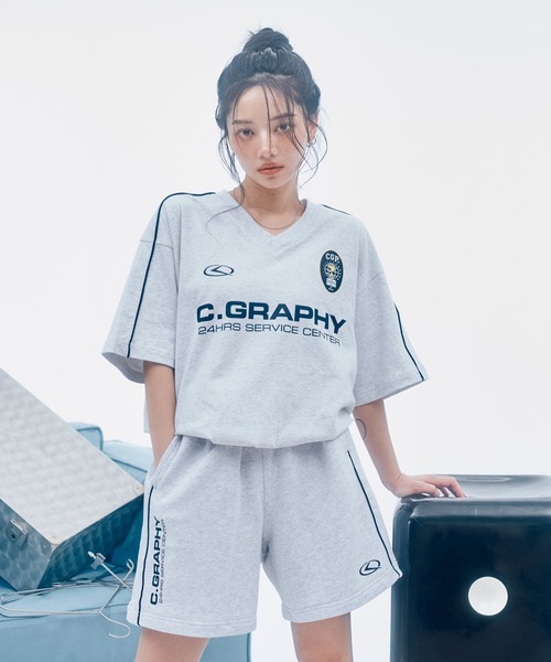 [CODEGRAPHY]24H Vネック マンツーマンTシャツ_NAVY★在庫あり codegraphy tシャツ 「日本限定商品」 24H TRACK OVER FIT V