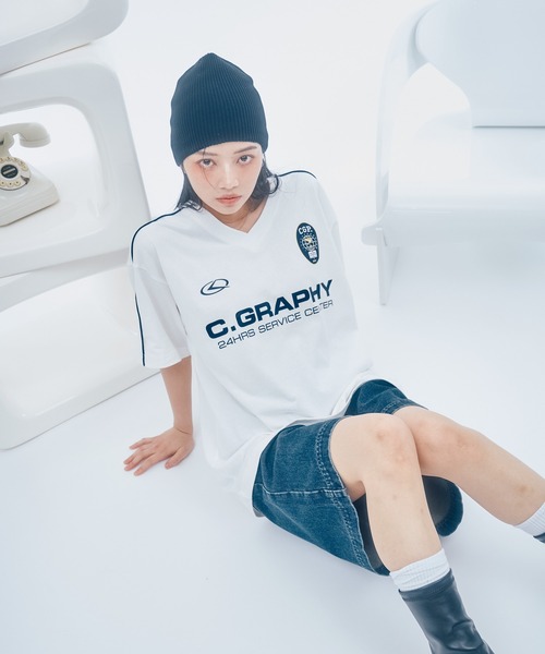Tシャツ・カットソー codegraphy 24H Track V-neck Man to Man Dark Navy codegraphy tシャツ 「日本限定商品」 24H TRACK OVER FIT V