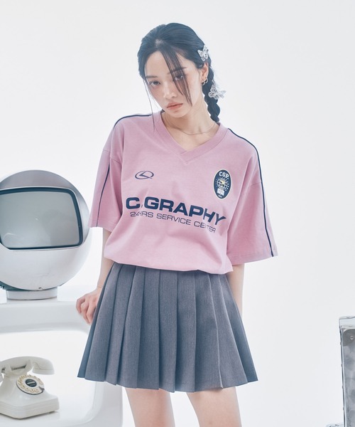 [CODEGRAPHY]24H Vネック マンツーマンTシャツ_NAVY★在庫あり org.jpg
